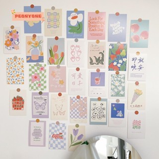 Doublepeony โปสการ์ด วอลเปเปอร์ รูปดอกทิวลิป 30 แผ่น สําหรับตกแต่งบ้าน ห้องนอน DIY