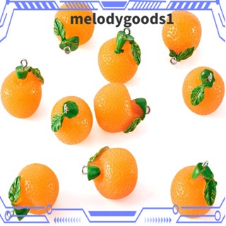 MELODYGOODS1 จี้เรซิ่น รูปผลไม้ สีส้ม สําหรับทําเครื่องประดับ ต่างหู