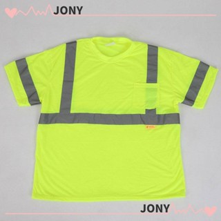 JY1 เสื้อกั๊กเซฟตี้ แขนสั้น สะท้อนแสง สีเหลือง พร้อมแถบสะท้อนแสง สําหรับใส่ทํางาน