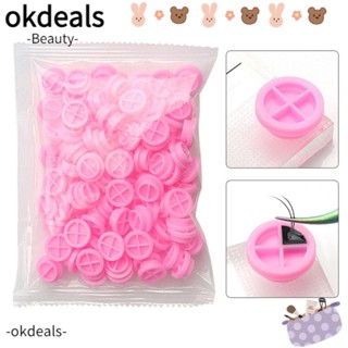 Okdeals ถ้วยพลาสติก สองด้าน สําหรับใส่กาวติดขนตาปลอม 100 ชิ้น