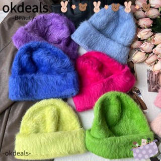 Okdeals หมวกไหมพรม ขนกระต่าย กันลม ให้ความอบอุ่น แฟชั่นฤดูหนาว สําหรับผู้หญิง