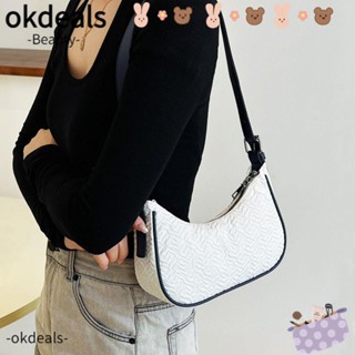 OKDEALS กระเป๋าสะพายไหล่ ใต้วงแขน ลําลอง สีขาว