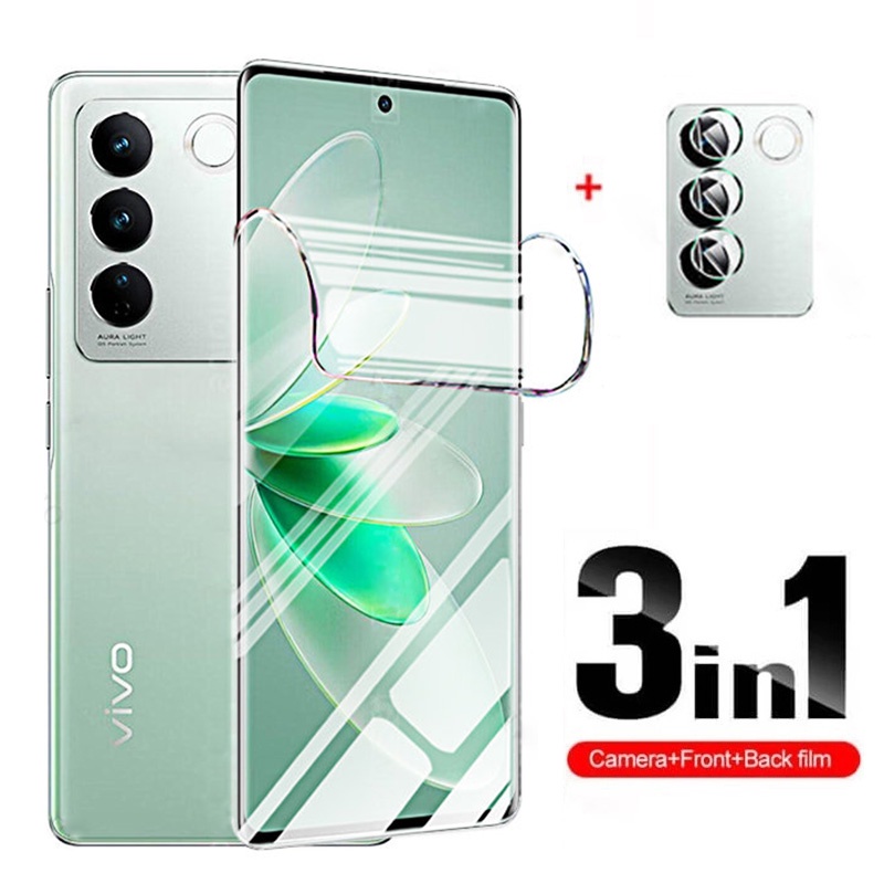ฟิล์มไฮโดรเจลแบบนุ่มสําหรับvivo V30 V30e V40 V29 V29e V27 V27e V25 Pro V25e V23 V23e 5G V21eเต็มรูปแบบป้องกันหน้าจอและนุ่มกล้องเลนส์ป้องกันฟิล์ม