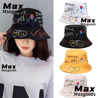 Maxg หมวกบักเก็ต ลายกราฟฟิตี้ตัวอักษร ตกปลา ฮิปฮอป กลางแจ้ง