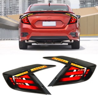 Newyork251 ชุดไฟท้าย Mugen LED พร้อมไฟเลี้ยวแบบไดนามิกสำหรับ Civic Sedan FC 2016-2021