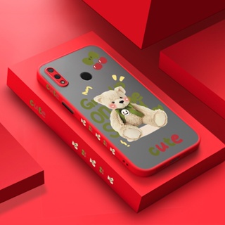 สําหรับ Huawei Y9 2019 เคสการ์ตูนหมีน่ารัก ตุ๊กตาหมี ดีไซน์ใหม่ กันกระแทก เคสโทรศัพท์แข็ง ขอบซิลิโคน รูปแบบการป้องกัน เคส