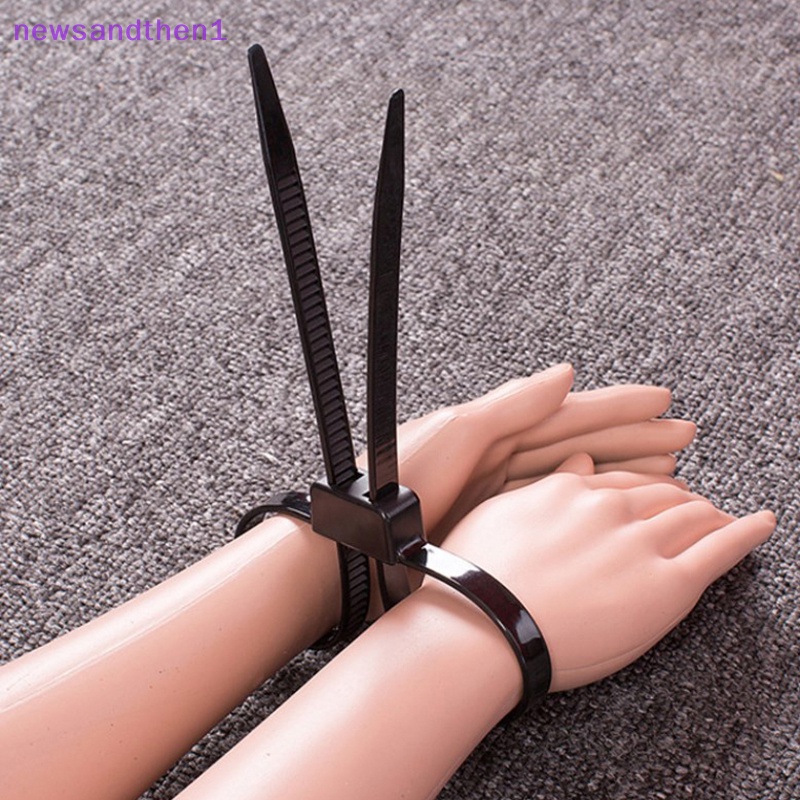 Newsandthen1 Flex Cuffs พลาสติกไนลอนทิ้ง Zip Tie ความเหนียวสาย Handcuff Public Security Enforcement สวน