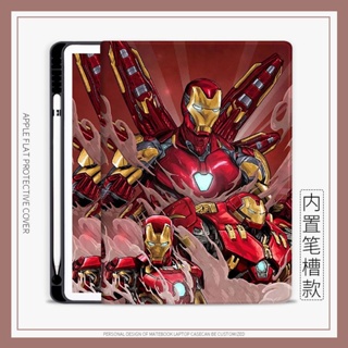 เคส ลาย Marvel iron Man พร้อมช่องใส่ปากกา สําหรับ iPad mini4 5 6 air4 5 iPad 2022 pro11 10.9 gen10 10.2 gen7 8 9 air1 2 gen5 6