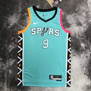 เสื้อกีฬาบาสเก็ตบอล แขนกุด ลายทีม San Antonio Spurs No.9 Parker สีดํา สําหรับผู้ชาย