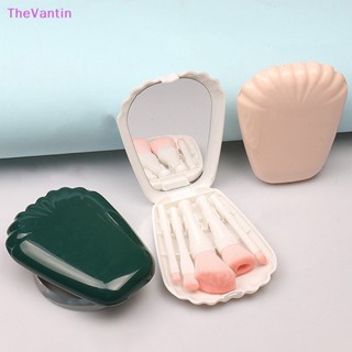 Thevantin ชุดแปรงแต่งหน้า ขนแปรงนิ่ม พร้อมกระจกแต่งหน้า 5 ชิ้น