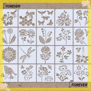 FOREVER ลายฉลุ รูปดอกไม้ สําหรับวาดภาพบนผ้าใบ บนใบหน้า ระบายสี รอยสัก ลายฉลุ สําหรับวาดภาพบนไม้ ฉลุลายสิ่งของ