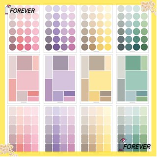 FOREVER สติกเกอร์กระดาษ ทรงเรขาคณิต สีพื้น สําหรับตกแต่งอัลบั้ม 4 แผ่น ต่อชุด