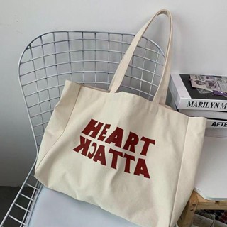 ถุงผ้า กระเป๋าสะพาย ผู้หญิง ลาย  heart