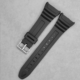 【yunhai】Silicone Watch Band Stainless Steel Pin Buckle Watchband for Casio W-96H