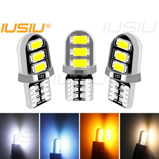 Iusiu ไฟหรี่ LED T10 W5W โคมไฟซิลิกาเจล 194 168 6SMD 2835 12V สําหรับติดเพดานรถยนต์ รถจักรยานยนต์ 3030 สีขาว