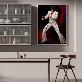 Elvis Presley ชุดงานจิตรกรรมเม็ดบีด ทรงเพชรกลม 5D DIY สําหรับตกแต่งผนัง [alloetools.th]