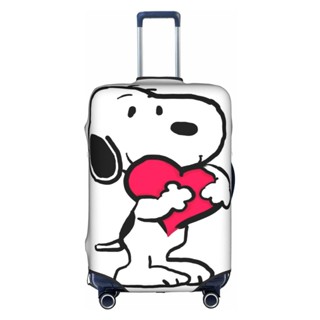 【พร้อมส่ง】ผ้าคลุมกระเป๋าเดินทาง แบบยืดหยุ่น ซักทําความสะอาดได้ ลาย Snoopy สําหรับกระเป๋าเดินทาง ขนาด 18-32 นิ้ว