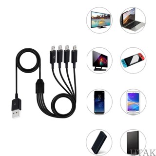 Utake สายชาร์จ Micro USB ความเร็วสูง สําหรับอุปกรณ์ 4 ชิ้น ใช้งานได้ตลอดทั้งวัน