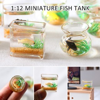 1:12 Scale Mini Fish Tank Model Dolls House Miniature Aquarium Accessories