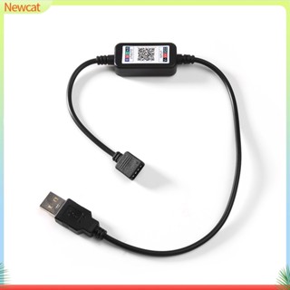 {Newcat} ตัวควบคุมสายเคเบิล USB DC 5-24V บลูทูธ สําหรับแถบไฟ RGB LED