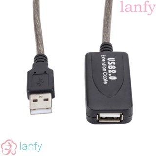 Lanfy สายเคเบิลเชื่อมต่อการ์ดเครือข่าย ตัวผู้ เป็นตัวเมีย USB 2.0 ความเร็วสูง