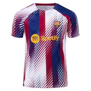 Yp2 เสื้อยืดกีฬาแขนสั้น ลายทีมฟุตบอล Barcelona Jersey Pre Match พลัสไซซ์ 2023-2024 PY2