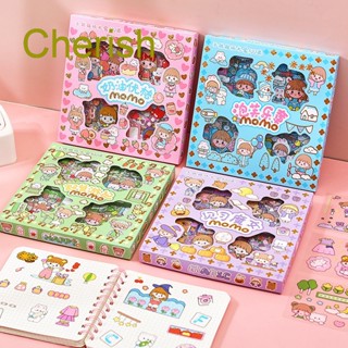 Cherish สติกเกอร์ใส ลายการ์ตูนน่ารัก กันน้ํา สําหรับตกแต่งสมุดภาพ DIY 100 แผ่น