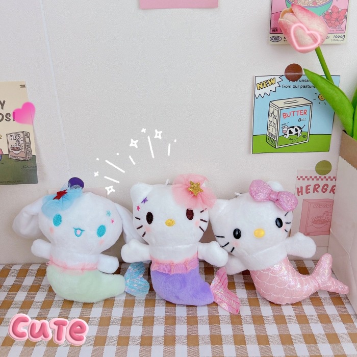 SANRIO พวงกุญแจ จี้ตุ๊กตานางเงือก ขนาดเล็ก สําหรับตกแต่งกระเป๋านักเรียน กระเป๋า