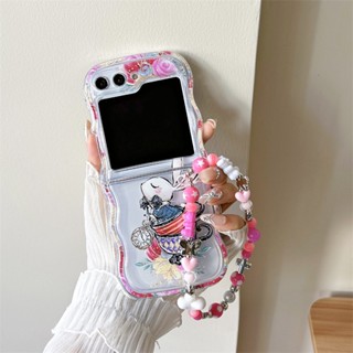 เคสโทรศัพท์ TPU แบบนิ่ม ลายคลื่นอลิซ สําหรับ Samsung Z Flip 5 Z Flip 4 Z Flip 3