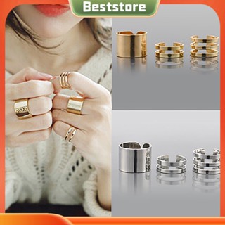 Beststore|  แหวนแฟชั่น แบบเปิด ของขวัญคริสต์มาส 3 ชิ้น/เซต