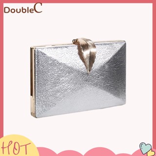 【Double C 】✿   กระเป๋าสะพายไหล่ สะพายข้าง หนัง PU แต่งกลิตเตอร์ แต่งหัวเข็มขัดโลหะ ความจุสูง เหมาะกับงานปาร์ตี้ แฟชั่นสําหรับสตรี