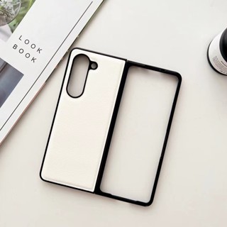 เคสโทรศัพท์มือถือหนัง PU ฝาพับ สีพื้น หรูหรา สําหรับ Samsung Galaxy Z Fold 3 4 5 5G Z Fold5