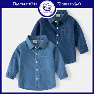 [THOMAS Kids] เสื้อแจ็กเก็ตแขนยาวลําลอง ผ้าฝ้ายแท้ แฟชั่นฤดูใบไม้ผลิ และฤดูใบไม้ร่วง สําหรับเด็กผู้ชาย 2-8 ปี