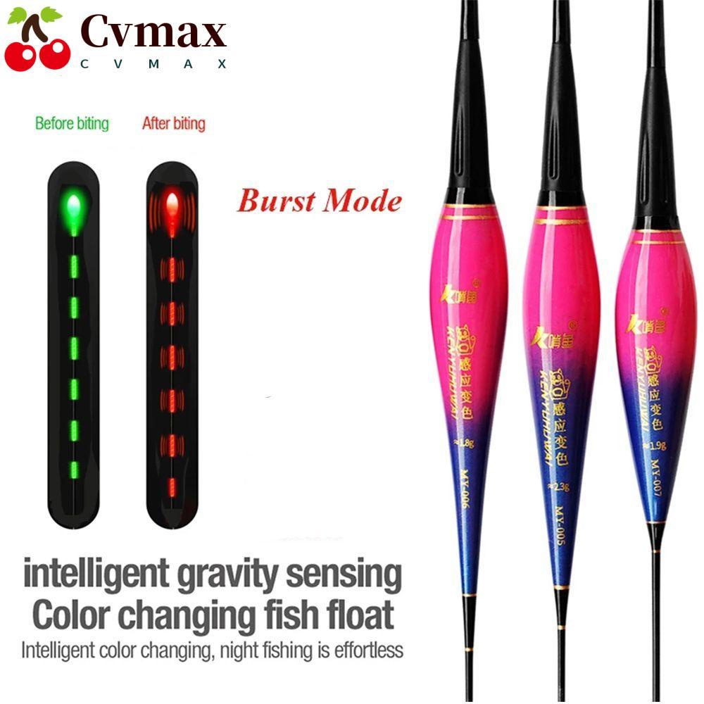 Cvmax เหยื่อตกปลา ทุ่นไฟ LED เปลี่ยนสี ไฟแสดงสถานะอิเล็กทรอนิกส์ แท่งไฟลอยน้ํา