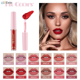 FIT COLORS 12 สี Non Stick Cup Matte Lip Gloss Matte Velvet Liquid ลิปสติก ลิปกลอส Lip Glaze ↑Eele