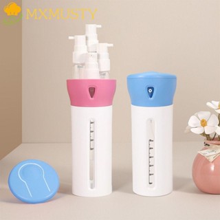 Mxmusty 4 in 1 ขวดบีบของเหลว พลาสติกใส แบบพกพา กันรั่ว ทนทาน เติมได้ สําหรับเดินทาง