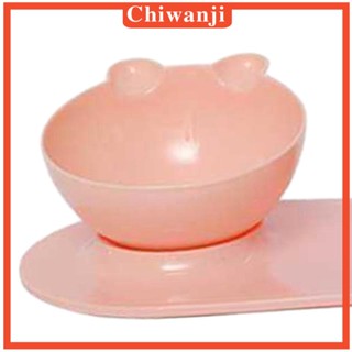 [Chiwanji] ชามใส่อาหาร และน้ํา แบบคู่ สําหรับสัตว์เลี้ยง สุนัข แมว