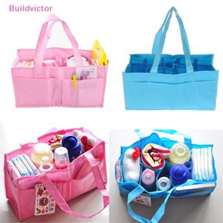 Buildvictor กระเป๋าเก็บผ้าอ้อม แบบพกพา สีฟ้า และสีชมพู สําหรับคุณแม่