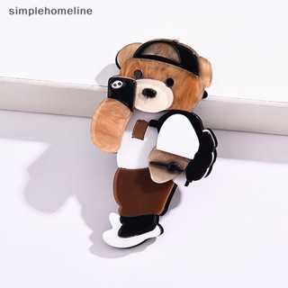 [simplehomeline] ใหม่ เข็มกลัดอะคริลิค ลายการ์ตูนหมีน่ารัก 3D สไตล์วินเทจ เครื่องประดับแฟชั่น สําหรับผู้หญิง พร้อมส่ง