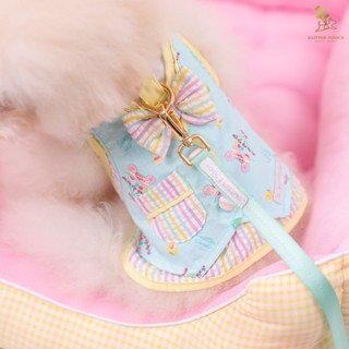 Glitter Pooch Harness ชุดรัดอก สายจูง เสื้อผ้า สุนัข, หมา, แมว, สัตว์เลี้ยง พร้อม สายจูง รุ่น Lolly Fairyland in Mint