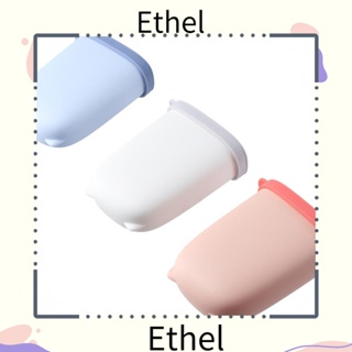 Ethel1 ที่วางสบู่ซิลิโคน ABS กันรั่วซึม แบบพกพา สีฟ้า ขาว ชมพู สําหรับเดินทาง 3 ชิ้น