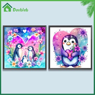 【Doub X ✮】ภาพวาดปักเพชร ทรงกลม ลายเพนกวิน 5D DIY สําหรับตกแต่งบ้าน ✮