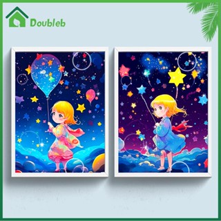 【Doub X ✮】ชุดปักครอสติช ผ้าฝ้าย 11CT พิมพ์ลายเด็กผู้หญิง สําหรับงานศิลปะ ✮