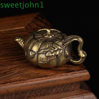 Sweetjohn กาน้ําชา ทองแดงบริสุทธิ์ แกะสลัก รูปฟักทองโบราณ สําหรับตกแต่งบ้าน