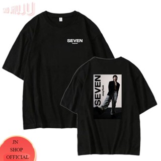 เรย์ 6 เสื้อยืด พิมพ์ลายศิลปินเกาหลี Jungkook Bangtan Seven BLKNG ขนาดใหญ่