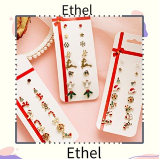 Ethel1 ชุดเครื่องประดับ ต่างหูระย้า รูปเกล็ดหิมะ 8 คู่