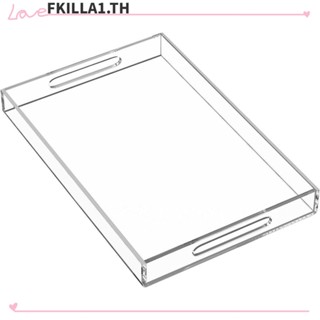 Faccfki ถาดอะคริลิค กันหก ขนาด 29.5x25.5 ซม. พร้อมที่จับ สําหรับบ้าน โรงแรม