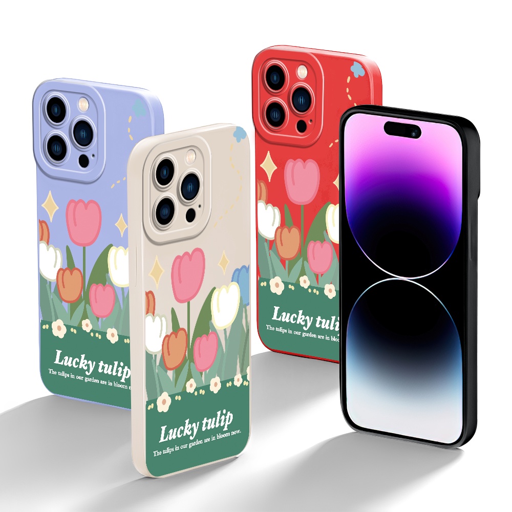 VIVO Y21 Y33S Y33T Y15S Y50 Y20 Y20S Y12S Y12A Y17 Y15 Y12 Y16 Y19 Y91C V25 V23 V23E V20 Pro 5G เคสวีโว่ Lucky Tulip เคส ราคา ถูกที่สุด ดีลบีเคเค แกลเลอรีภาพที่ 2