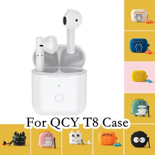 【ของแท้】เคสหูฟัง แบบนิ่ม ลายการ์ตูนน่ารัก สไตล์วินเทจ สําหรับ QCY T8 QCY T8