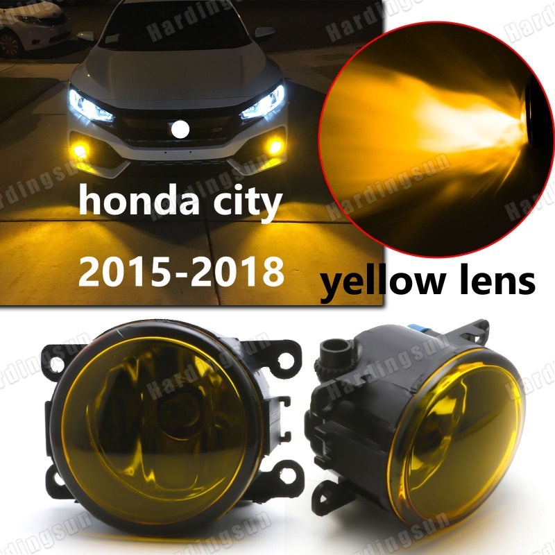 โคมไฟตัดหมอก กันชนหน้า เลนส์สีเหลือง สําหรับ HONDA CITY GM6 2015 2016 2017 2018 2019